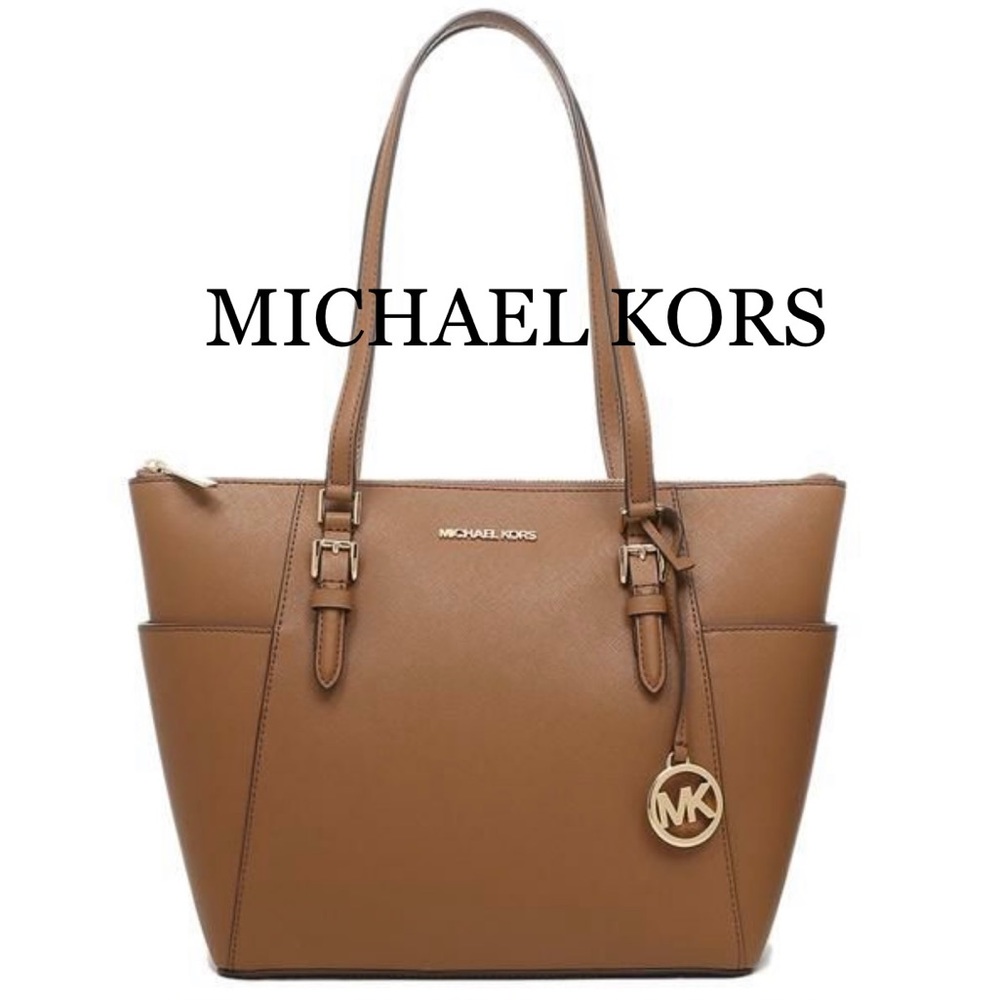 MICHAEL KORS Charlotte Large Leather Top-Zip Tote - Picture 1 of 16